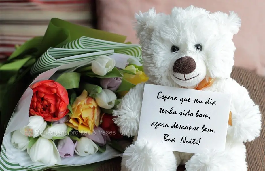 Espero que seu dia tenha sido bom. Agora, descanse bem! Boa  Noite!