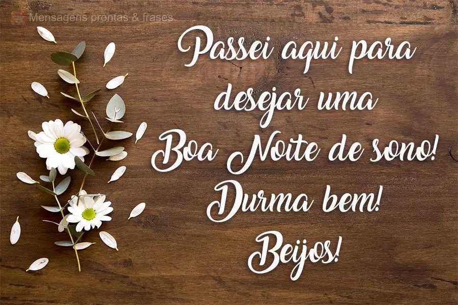Passei aqui para desejar uma Boa Noite de sono! Durma bem! Beijos!
