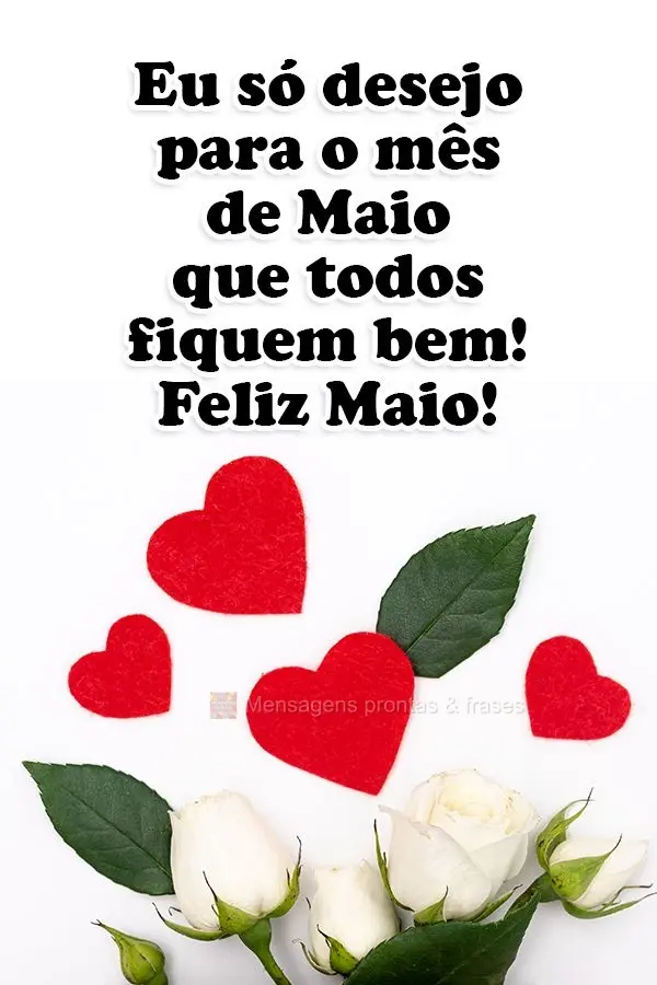 Eu só desejo para o mês de Maio que todos fiquem bem. 
 Feliz Maio!