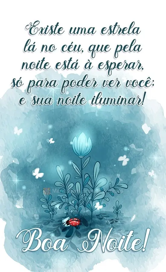 Existe uma estrela lá no céu, que pela noite está a esperar, só para poder ver você; e sua noite iluminar!  Boa Noite!