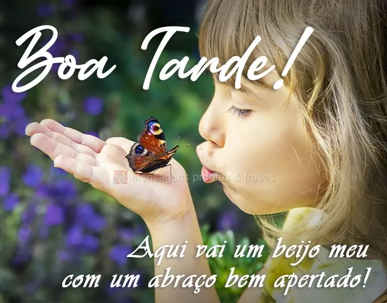 Aqui vai um beijo meu com um abraço bem apertado!
 Boa Tarde! 