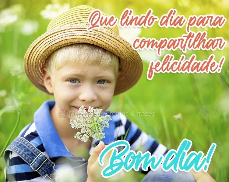 Que lindo dia para compartilhar felicidade!  Bom dia!