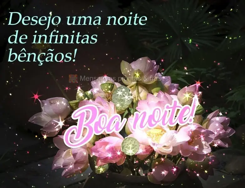 Desejo uma noite de infinitas bênçãos! 
 Boa noite!