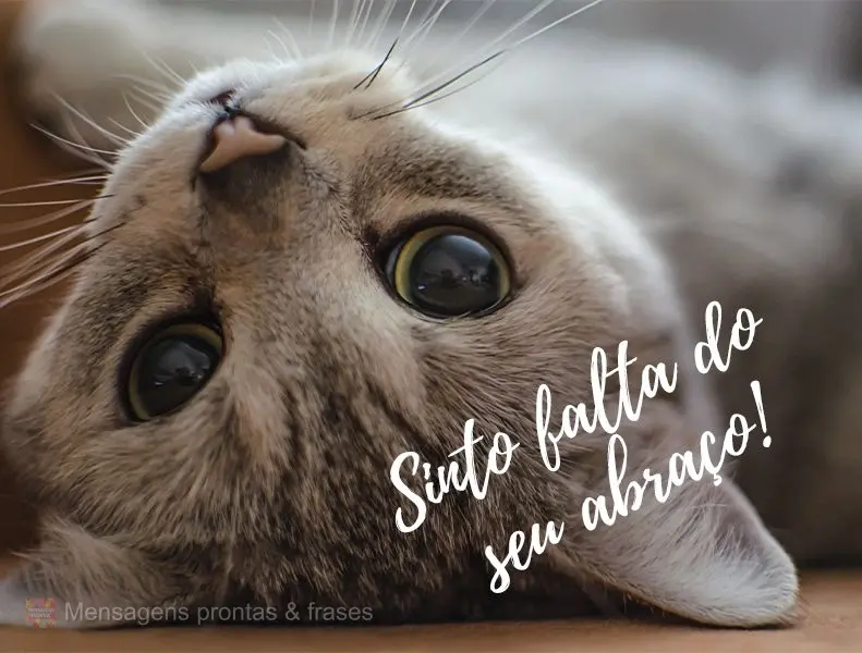 Sinto falta do seu abraço!
