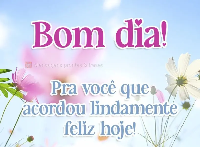 Pra você que acordou lindamente feliz hoje! Bom dia! 