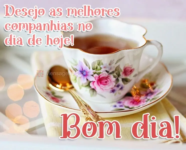 Desejo as melhores companhias no dia de hoje! Bom dia! 