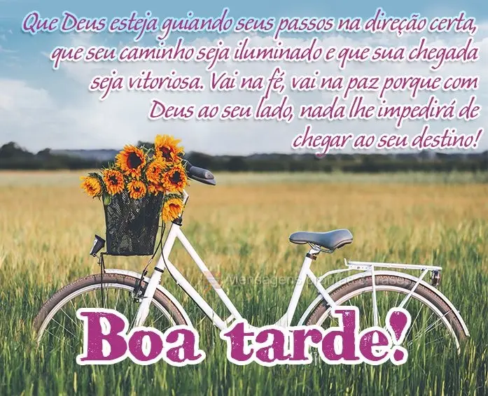 Que Deus esteja guiando seus passos na direção certa, que seu caminho seja iluminado e que sua chegada seja vitoriosa. Vai na fé, vai na paz, porque c...