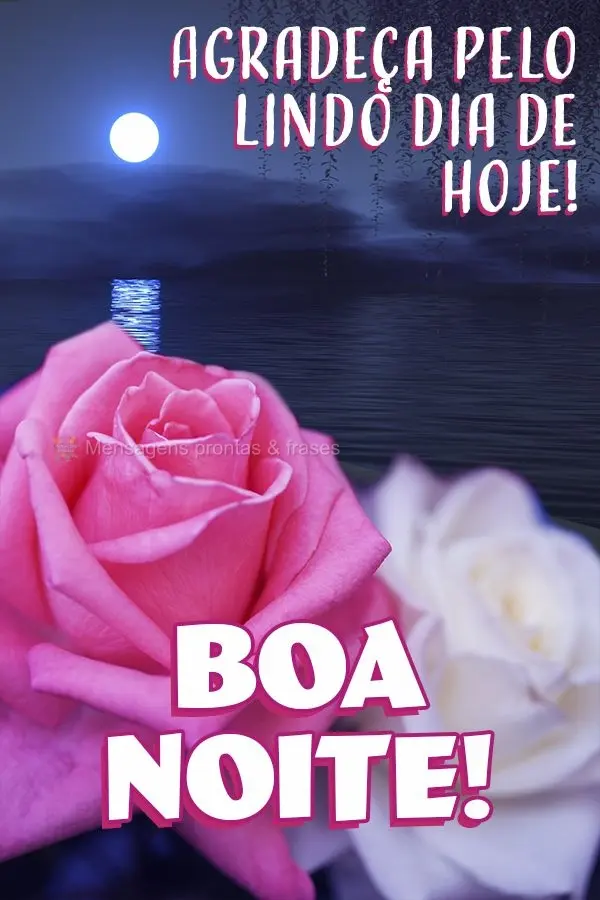 Agradeça pelo lindo dia de hoje! Boa noite! 