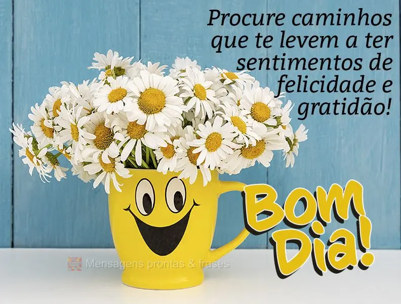 Procure caminhos que te levem a um sentimento de felicidade e gratidão! Bom dia! 