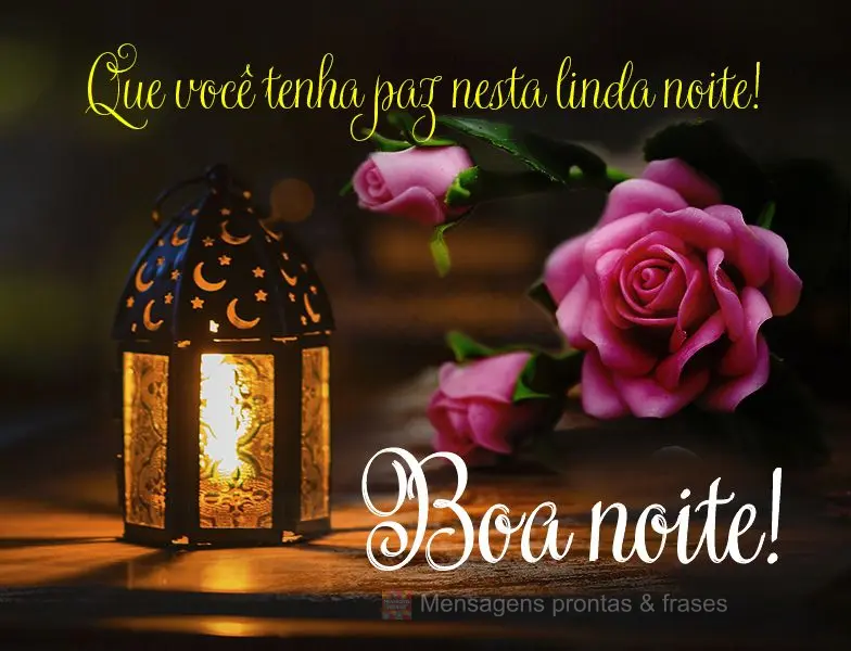 Que você tenha paz nesta linda noite! Boa noite! 