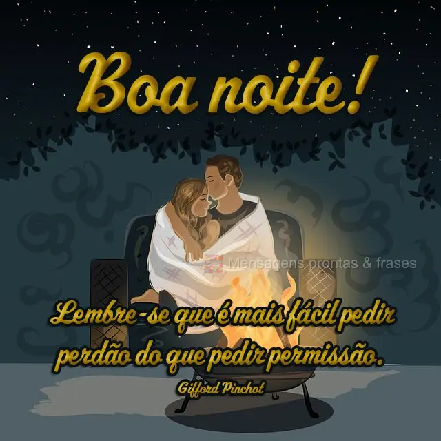 Lembre-se que é mais fácil pedir perdão do que pedir permissão.  Boa noite! Gifford Pinchot