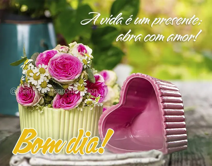 A vida é um presente; abra-o com o amor. Bom dia!