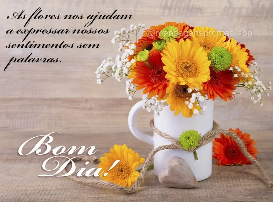 As flores nos ajudam a expressar nossos sentimentos sem palavras. Bom dia!