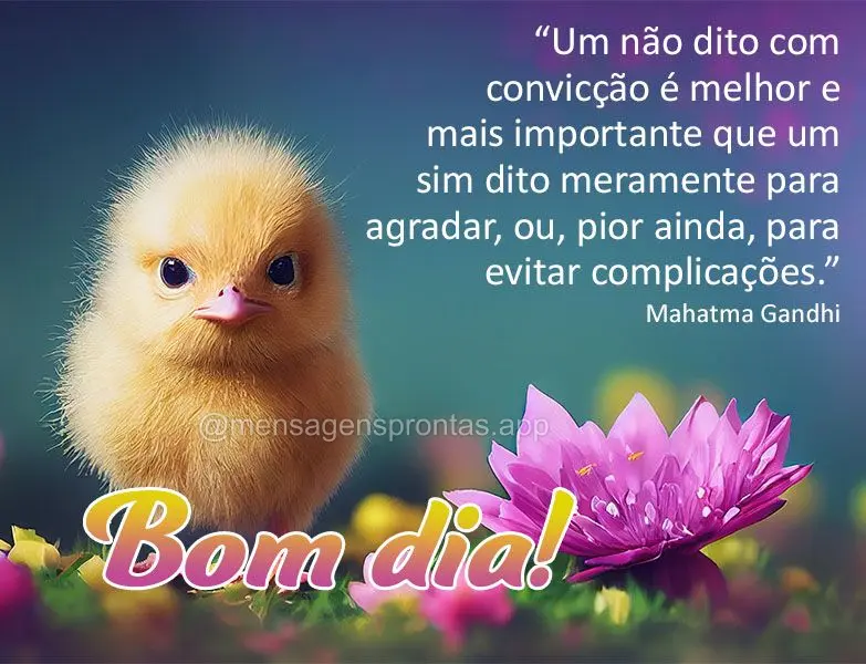 “Um não dito com convicção é melhor e mais importante que um sim dito meramente para agradar, ou, pior ainda, para evitar complicações.” Bom di...