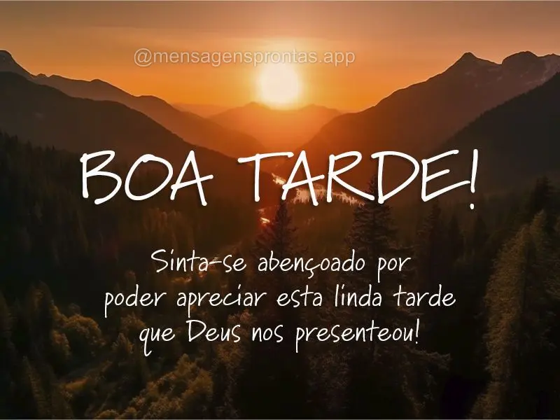Sinta-se abençoado por poder apreciar esta linda tarde que Deus nos presenteou! Boa tarde!