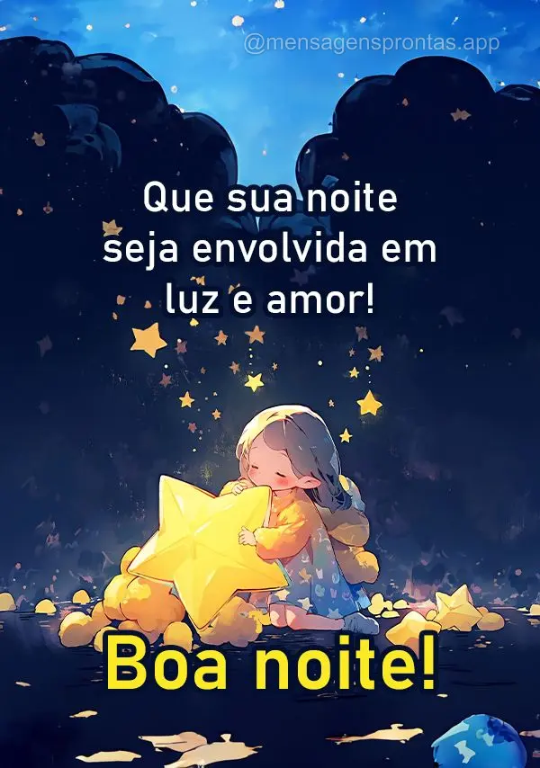 Que sua noite seja envolvida em luz e amor! Boa noite!