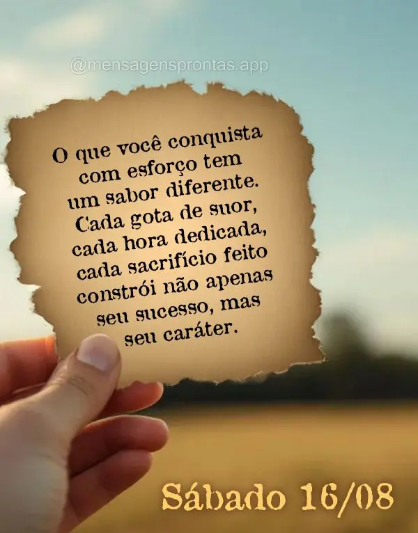 O que você conquista com esforço tem um sabor diferente. Cada gota de suor, cada hora dedicada, cada sacrifício feito constrói não apenas seu sucess...