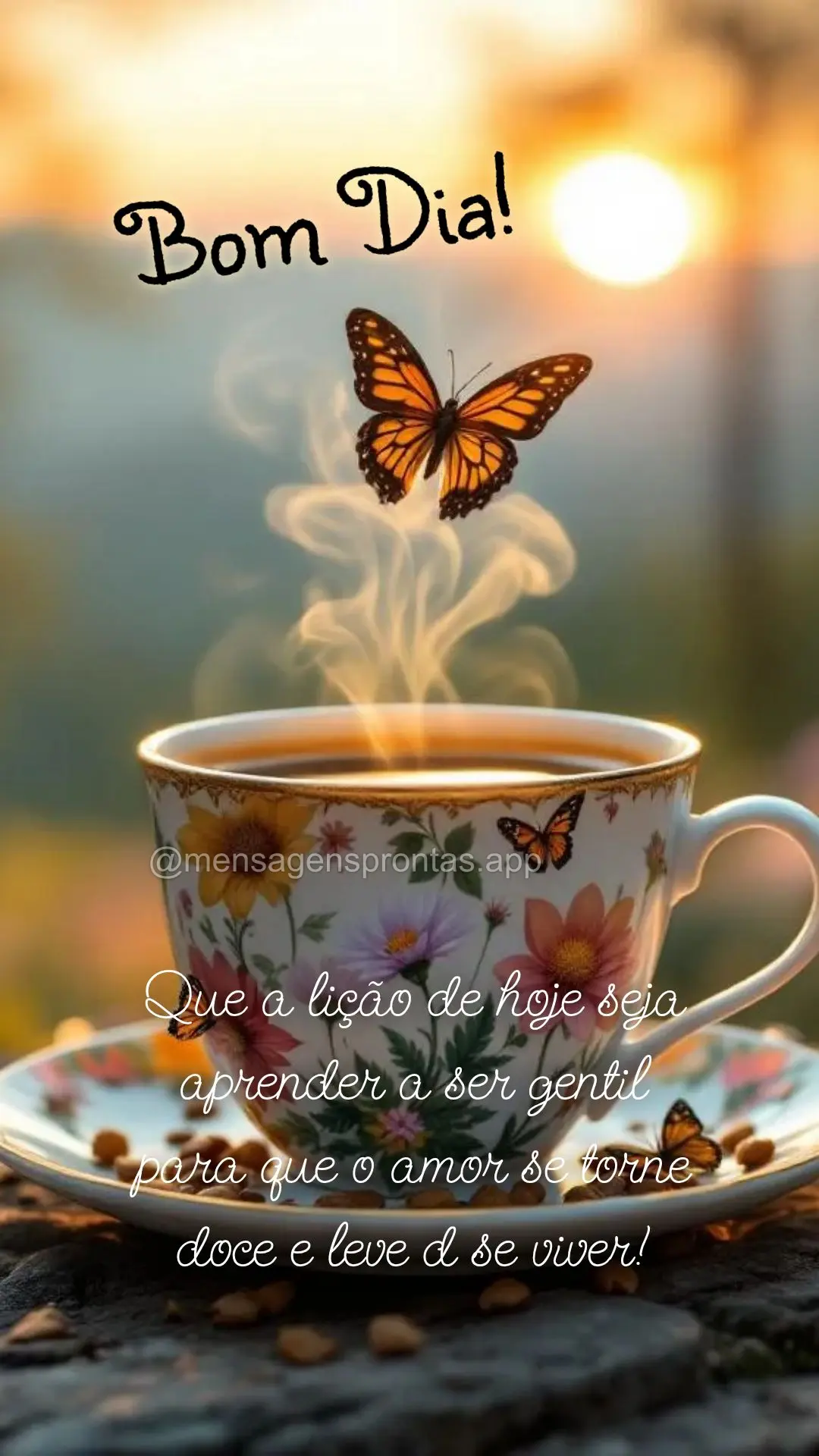 Que a lição de hoje seja aprender a ser gentil para que o amor se torne doce e leve d se viver! Bom Dia!