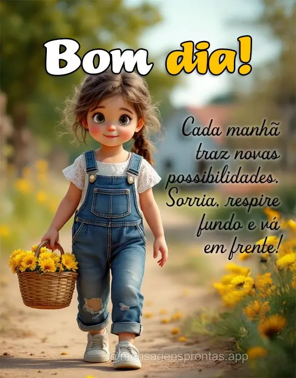Cada manhã traz novas possibilidades. Sorria, respire fundo e vá em frente! Bom dia!