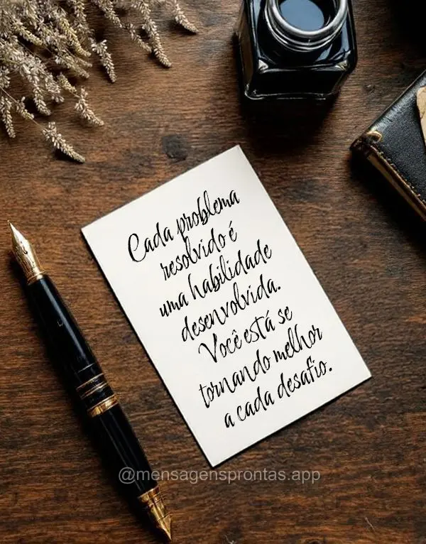 Cada problema resolvido é uma habilidade desenvolvida. Você está se tornando melhor a cada desafio.